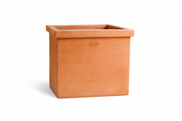 Klassischer quadratischer Terracottakasten aus Impruneta - Cubo con orlo